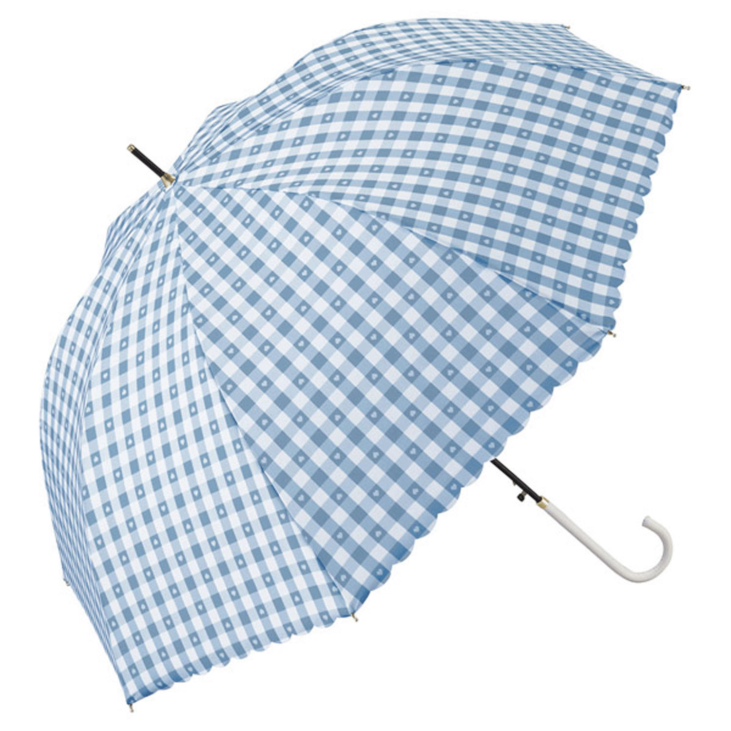 Wpc． ギンガムハート長傘 - 画像7