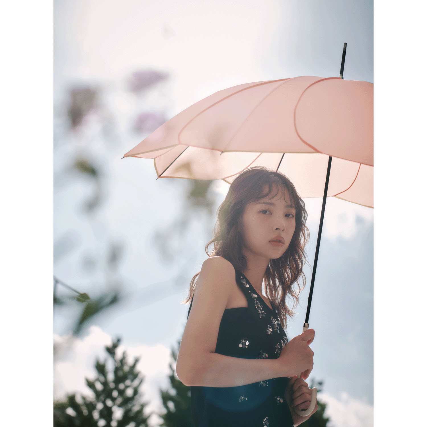 【because】 バイカラーパイピング 長傘