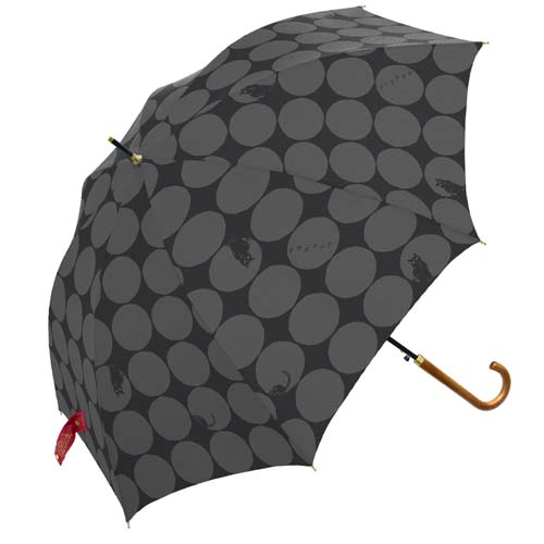 【耐風骨】 大水玉＆猫ジャンプ長傘 - 画像1