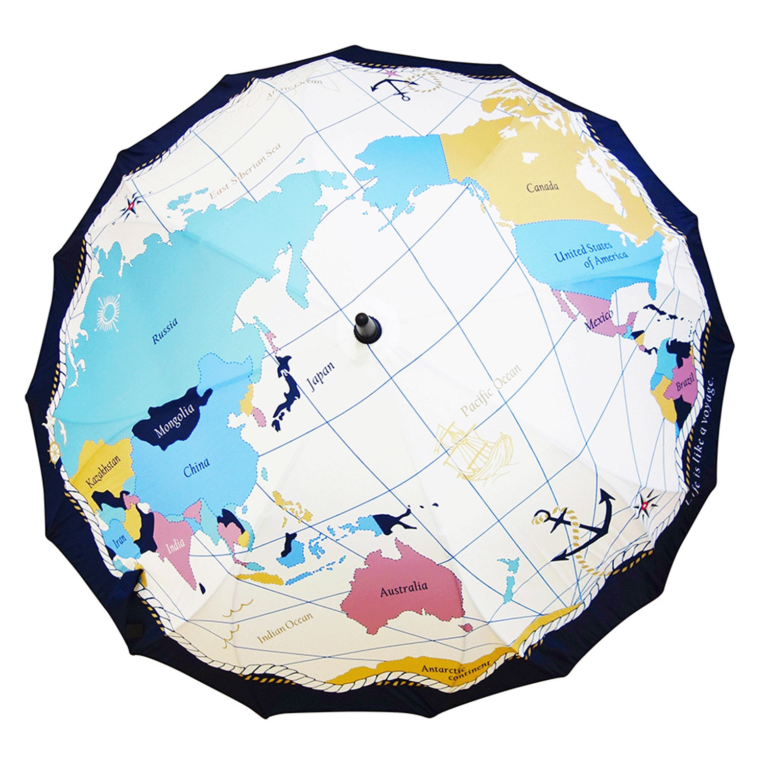 【damonde】ダモンデ 一枚張り長傘 マリン地図 - 画像2