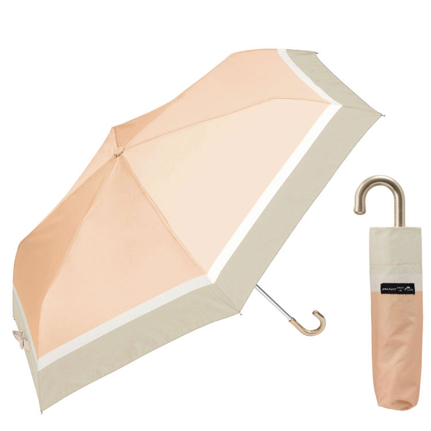 【耐風骨】 ナチュラルボーダー 折傘 - 画像5