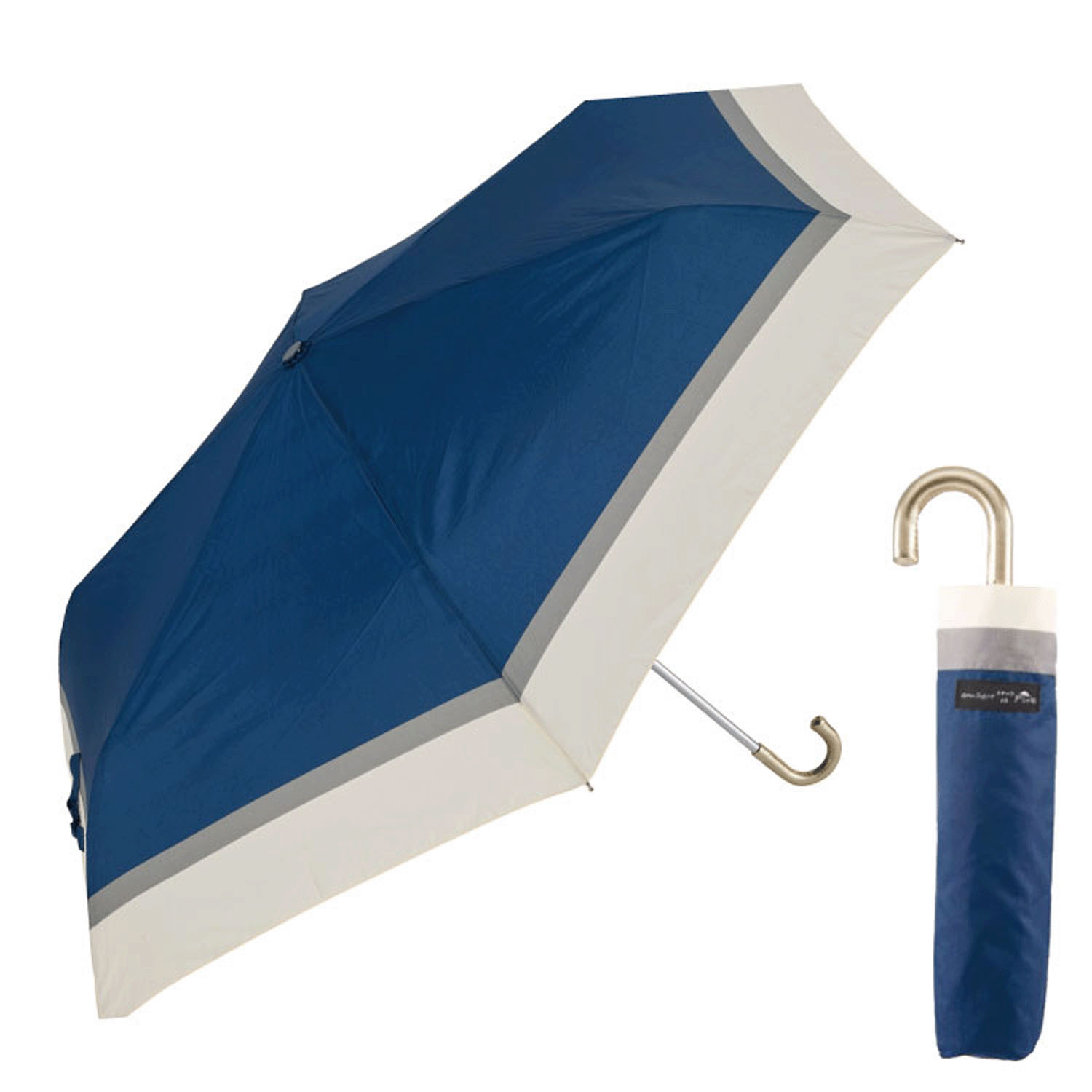 【耐風骨】 ナチュラルボーダー 折傘 - 画像6