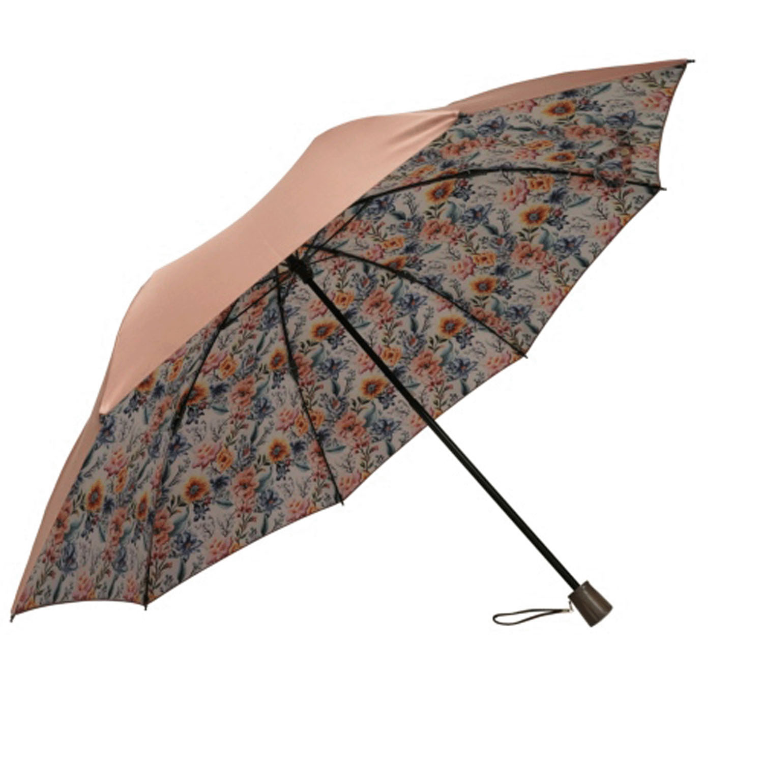 サテン両面花プリント折傘 - 画像1