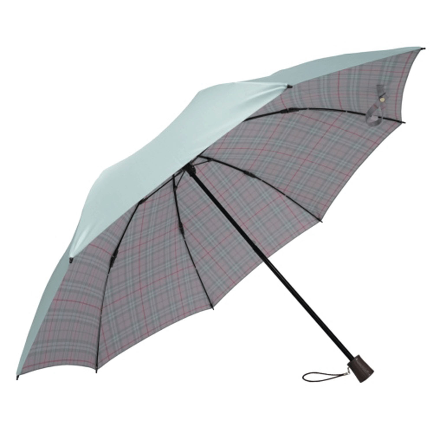 サテン両面プリント格子折傘 - 画像5