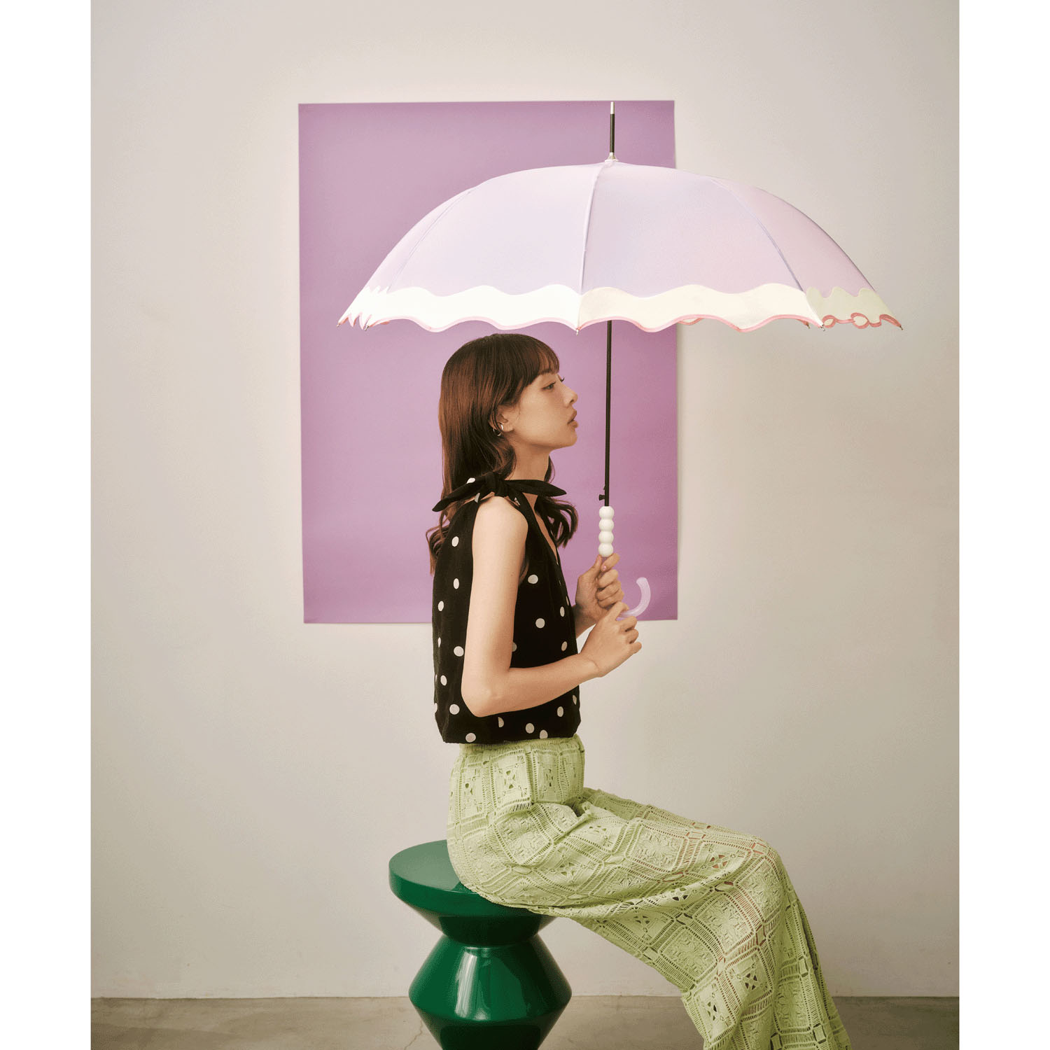 【because】 クリア／ナミナミ長傘