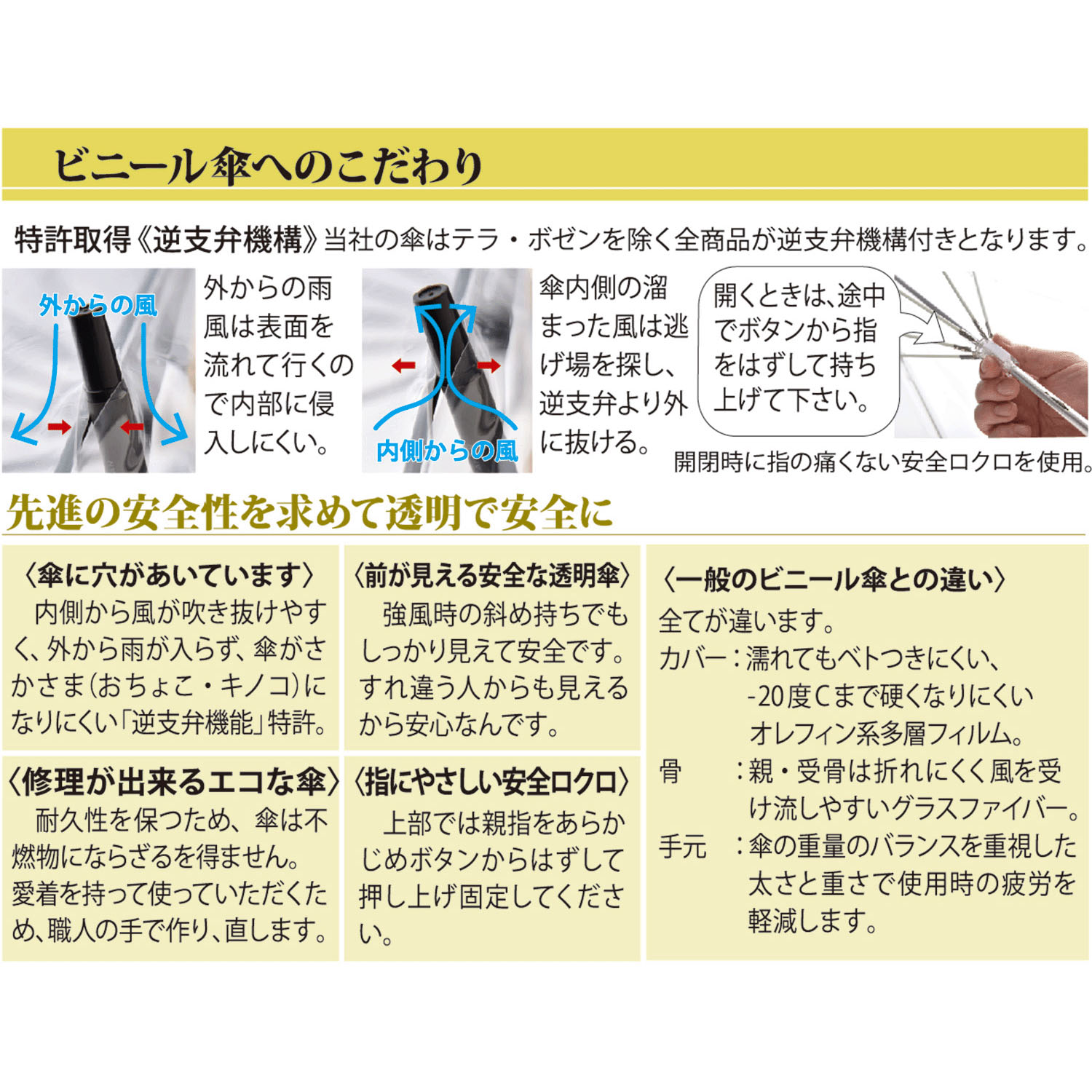 【日本製】 宮内庁御用ビニール傘 縁結 雅（みやび）8本骨ビニール傘 - 画像10