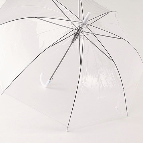 【セットでお得】透明60cmジャンプ 白手元長傘48本入り - 画像1