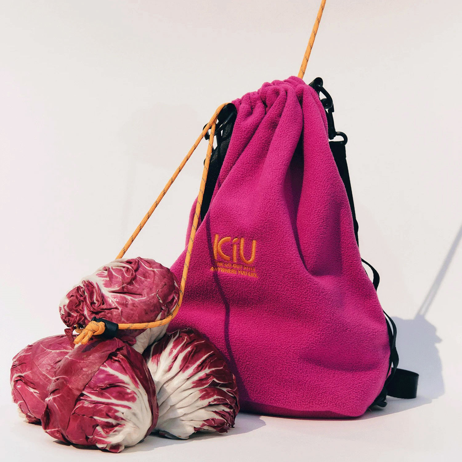 Kiu フリース ドローストリングバッグ