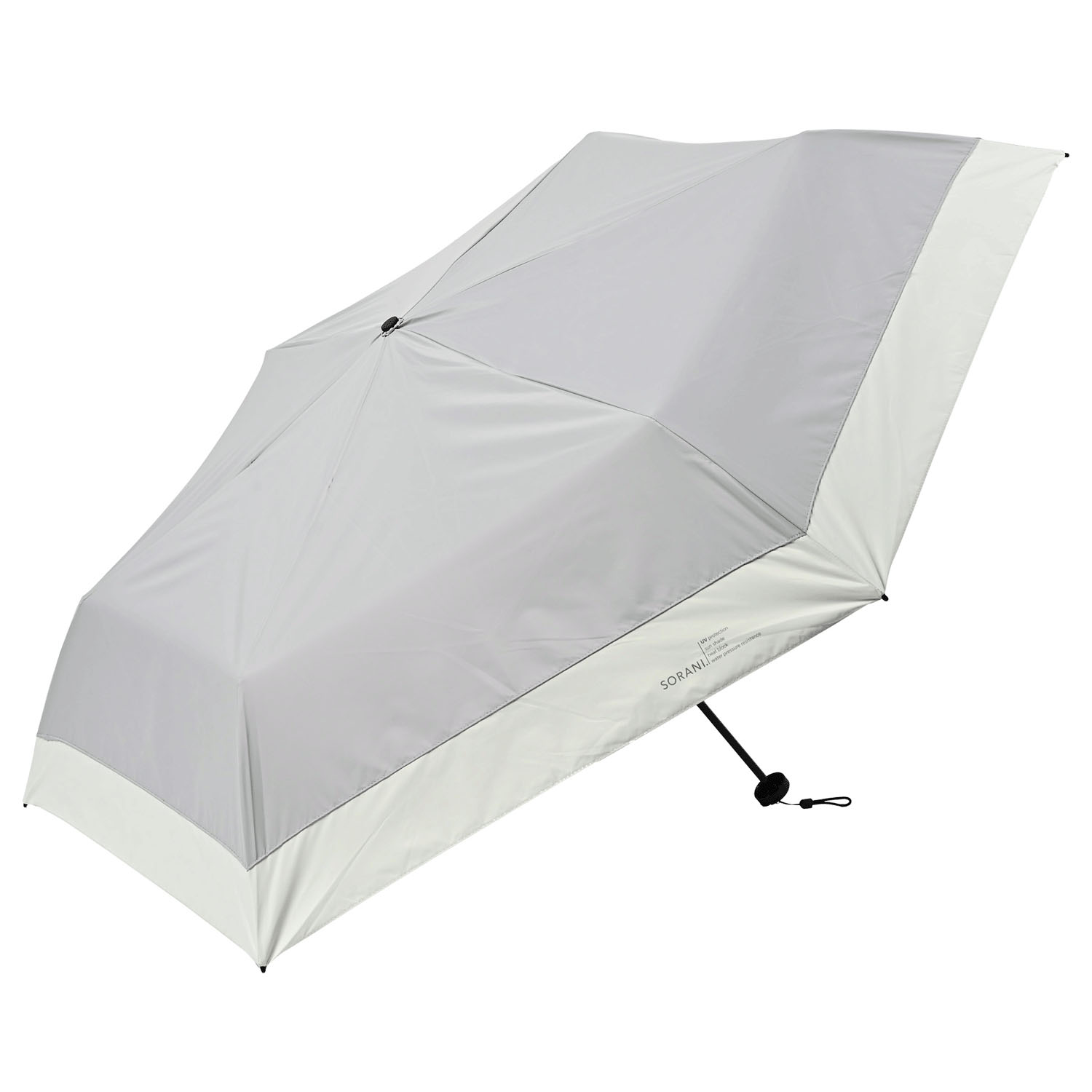 遮光晴雨兼用 バイカラー折傘 - 画像1