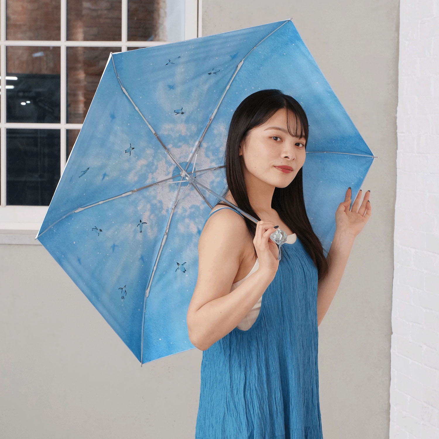 晴雨兼用 2サイドペンギンミニ傘 - 画像1