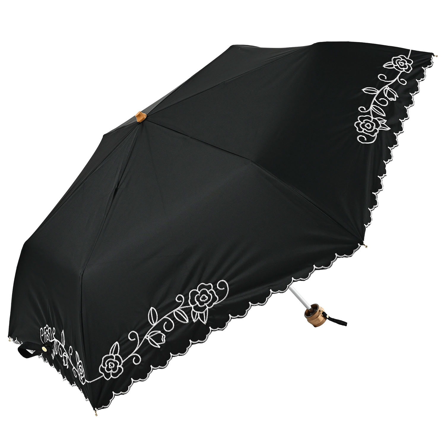 晴雨兼用 ローズ刺繍ミニ傘 - 画像2