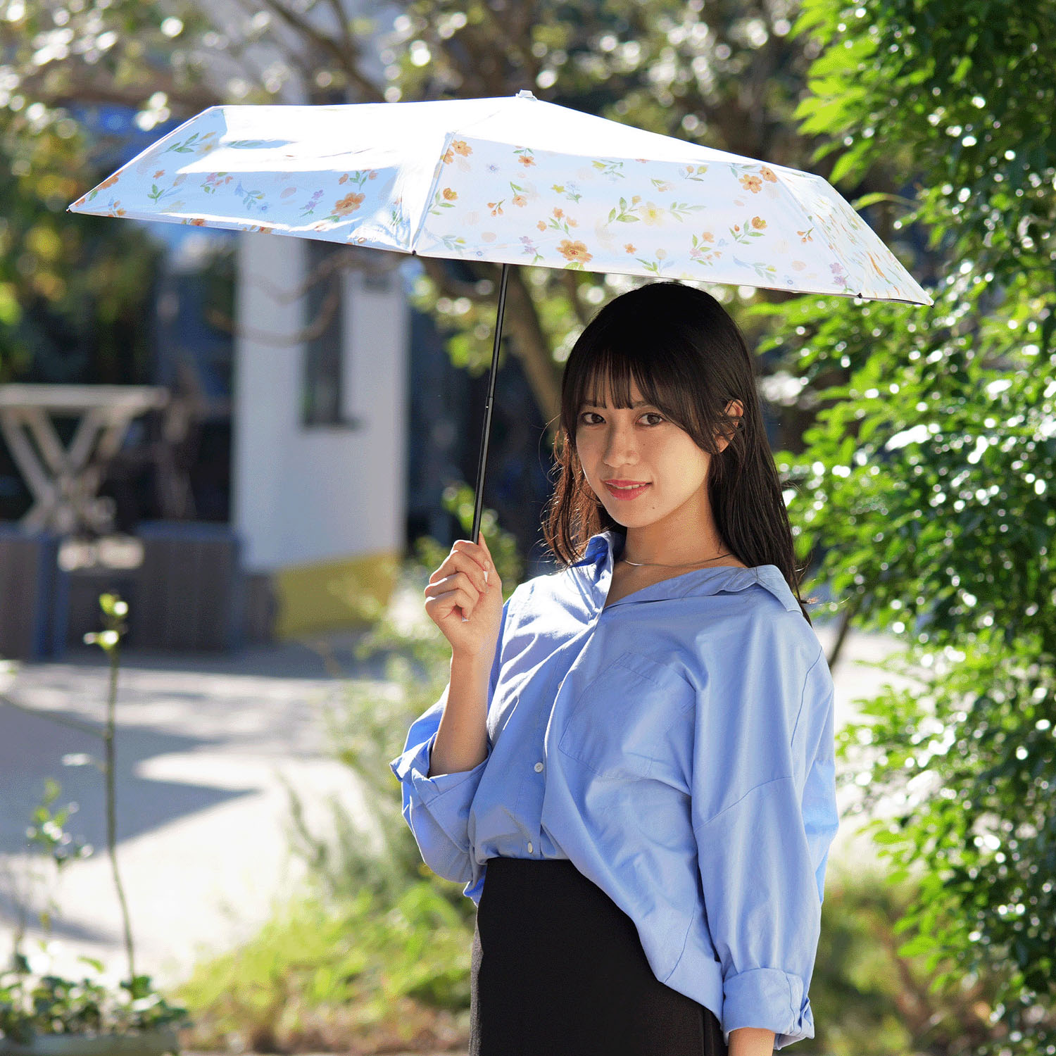 晴雨兼用 ルーチェフィオレスレンダーミニ傘 - 画像1