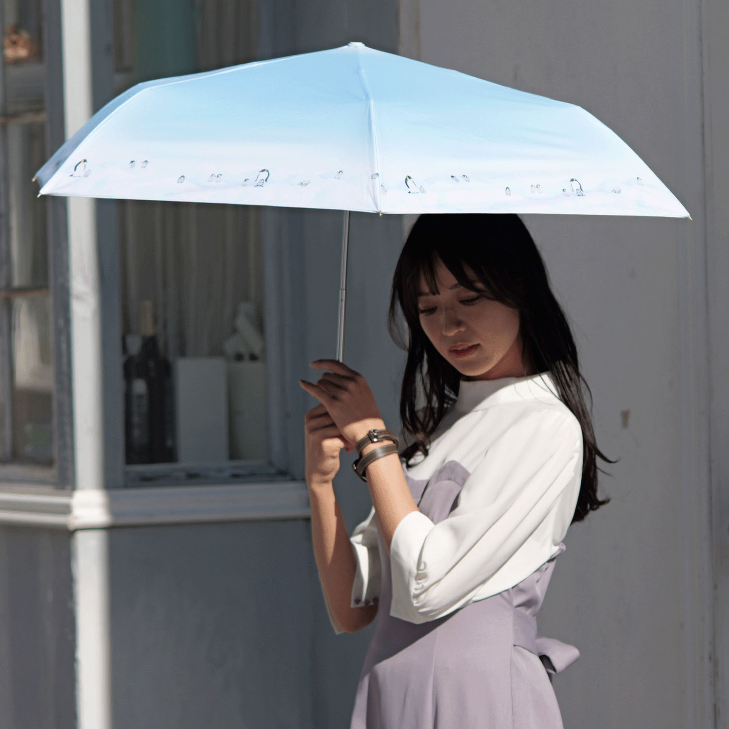 晴雨兼用 皇帝ペンギンミニ傘 - 画像1