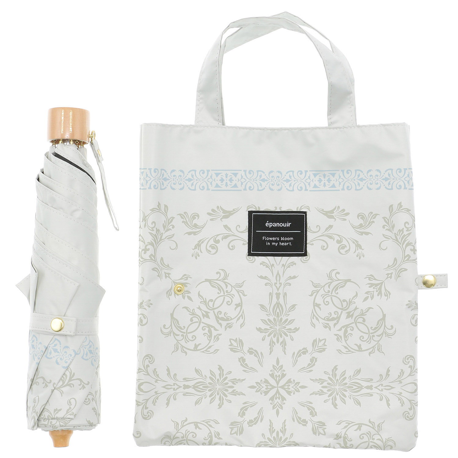 晴雨兼用 PU エパヌイールアラベスクミニ傘 - 画像2