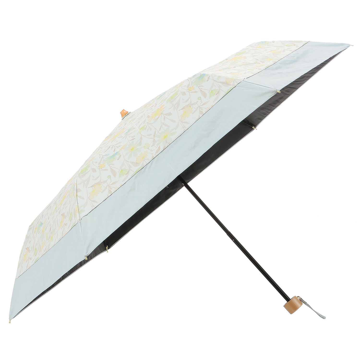 【軽量】 晴雨兼用 PU ぼかしフラワー切り継ぎミニ傘 - 画像1