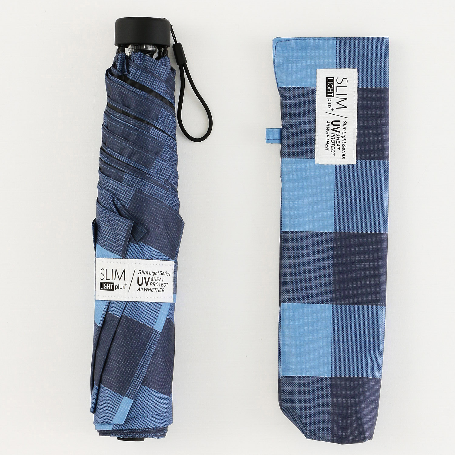 晴雨兼用 PU 軽量市松格子ミニ傘 - 画像4