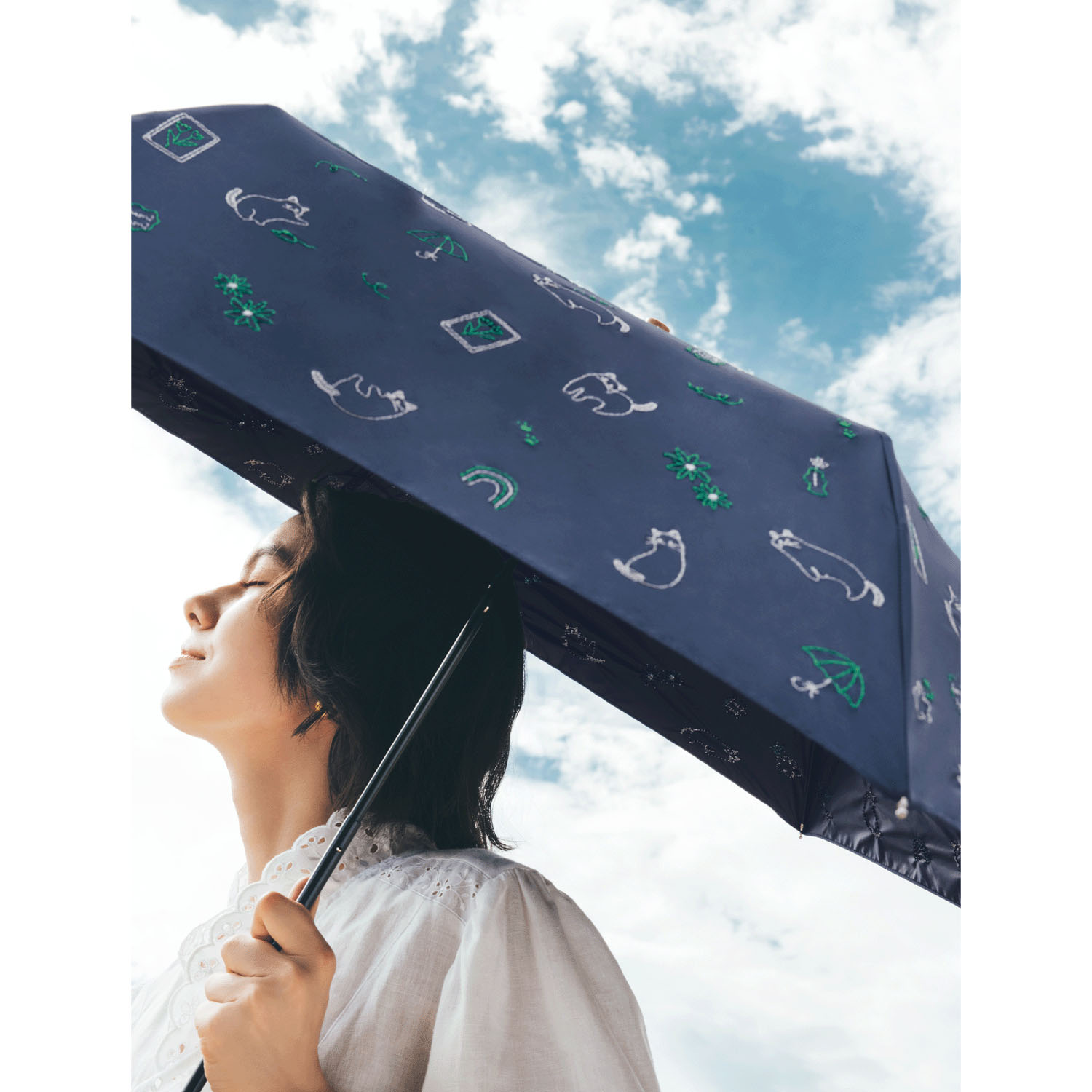 【because】 晴雨兼用 サニーキャット折傘 - 画像1