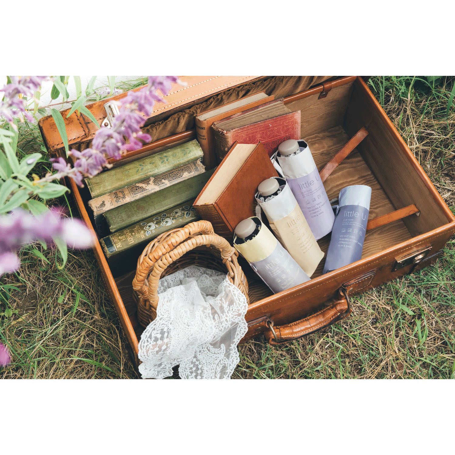 【because】 晴雨兼用 PUリトルユーバイカラーコンパクト傘 - 画像1