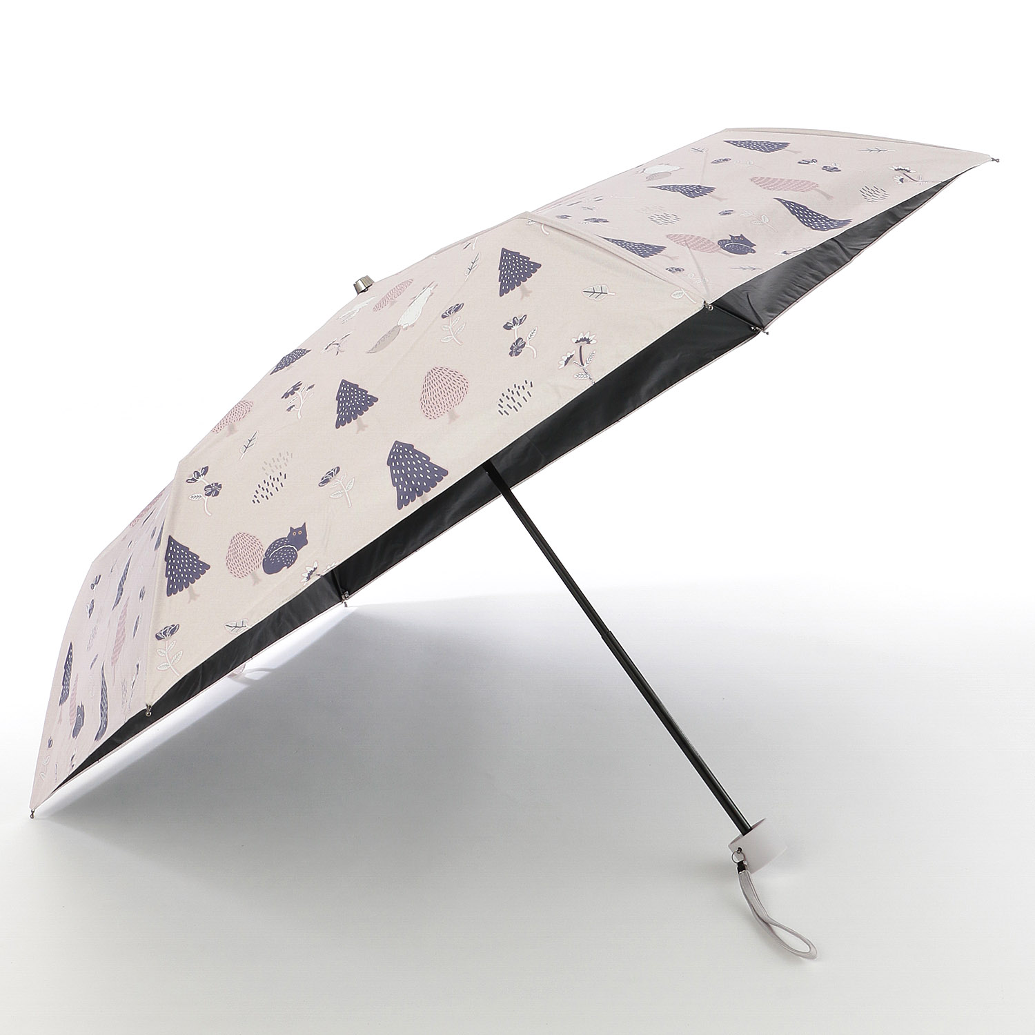 晴雨兼用傘 ネコ柄ミニ - 画像2