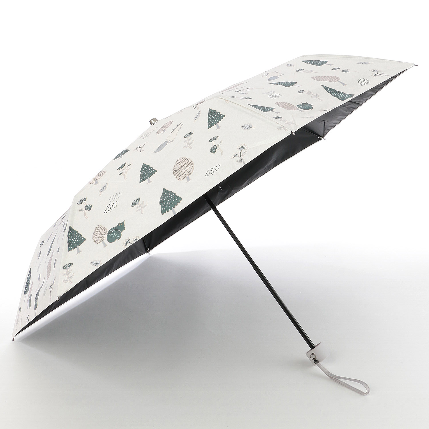 晴雨兼用傘 ネコ柄ミニ - 画像1