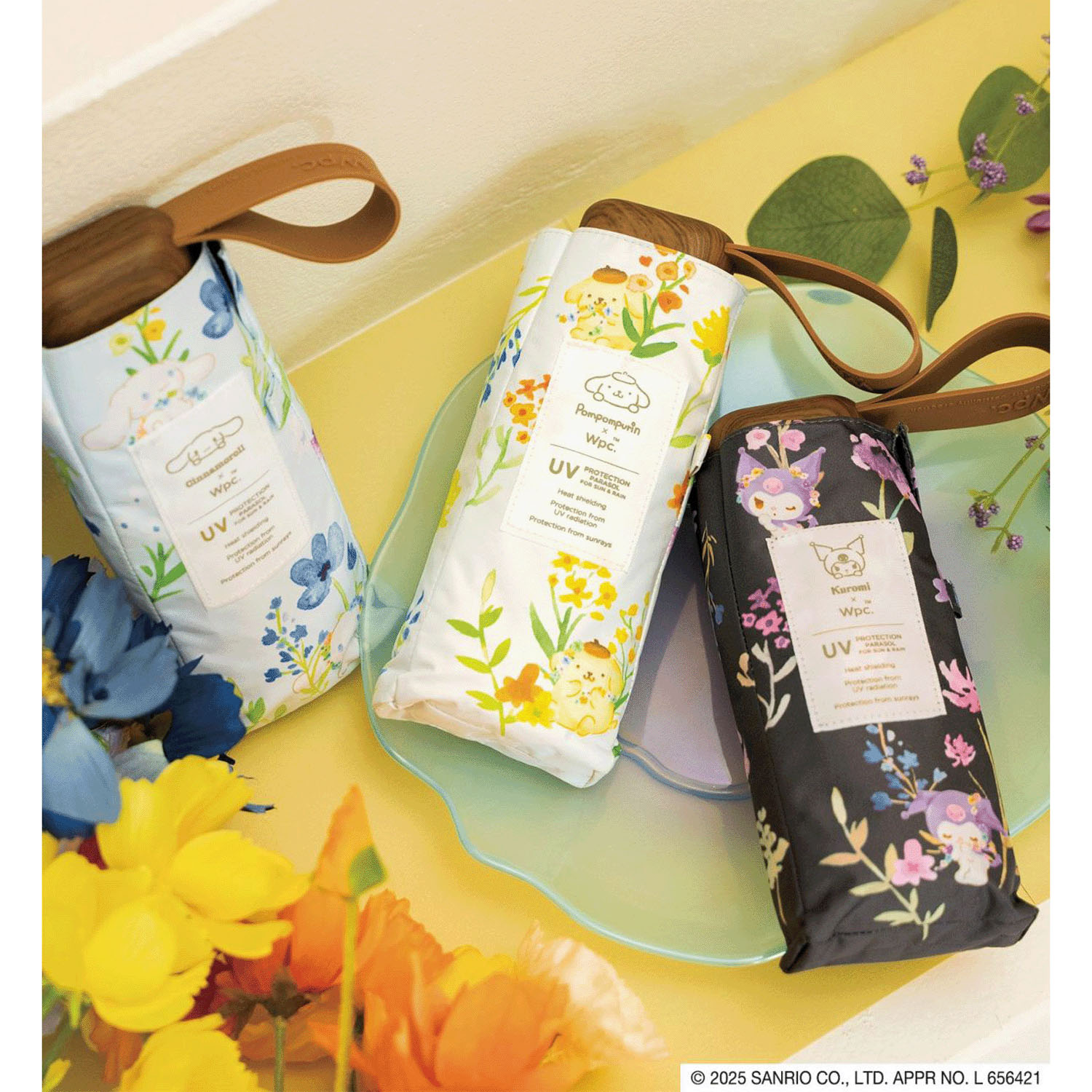 Wpc．サンリオ遮光水彩フラワーミニ傘 - 画像1