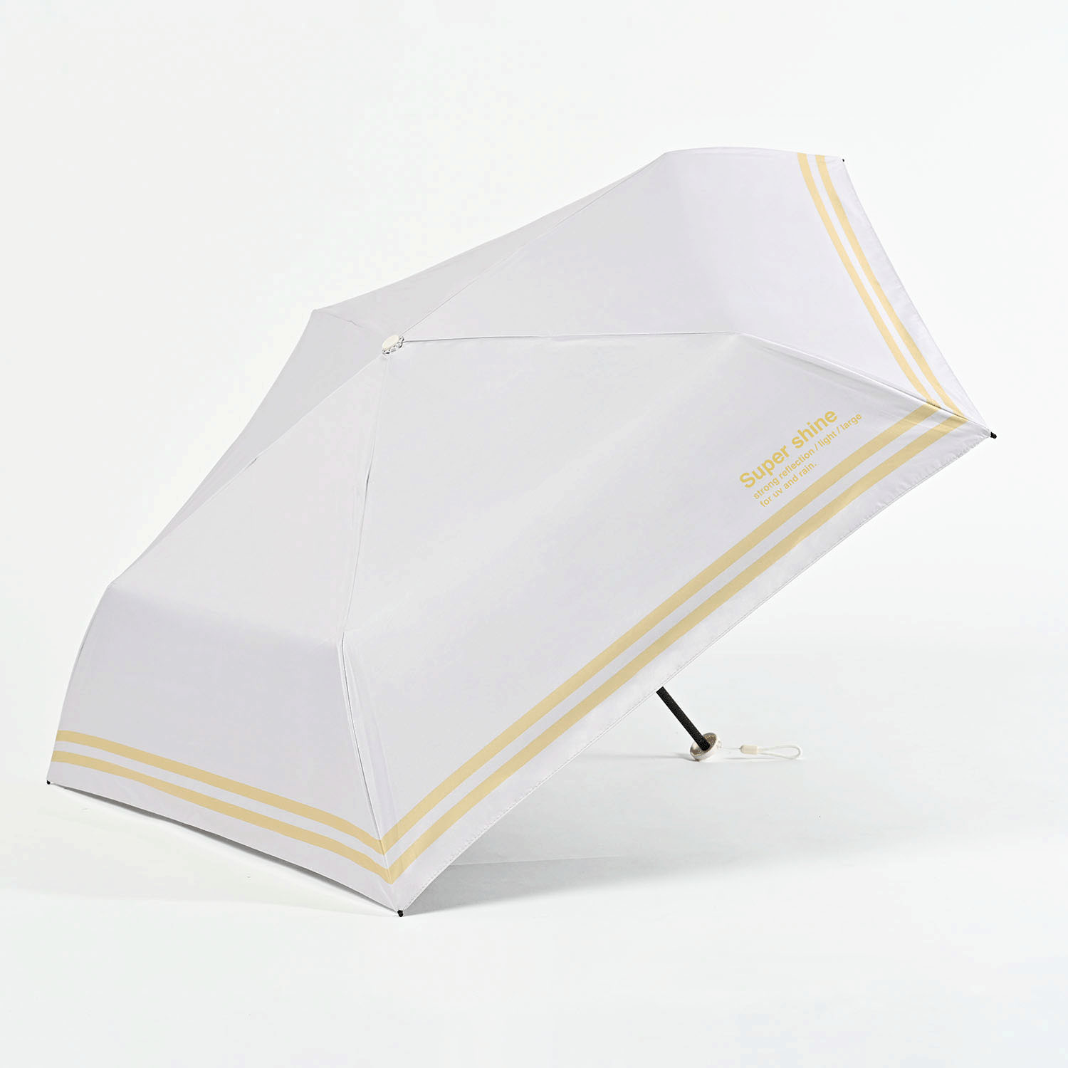 【CHARIS】スーパーシャイン プレッピーボーダー折傘 - 画像1