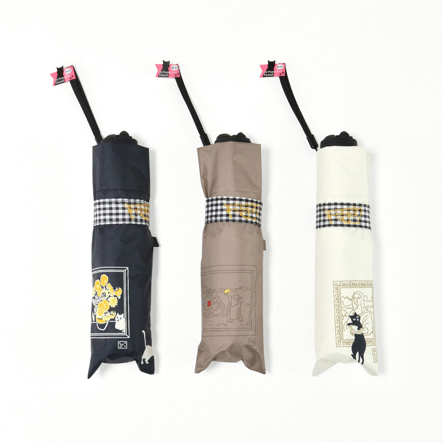 【耐風仕様】 晴雨兼用 ミュージアムキャットミニ傘 - 画像2