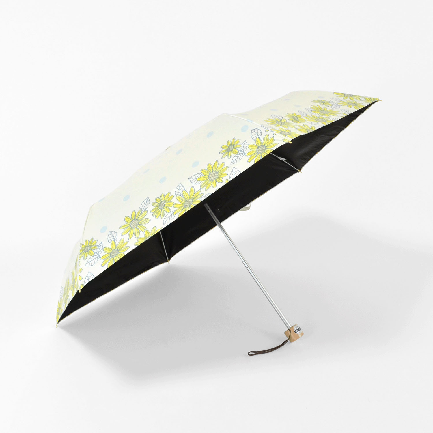 【耐風仕様】 晴雨兼用 ひまわりと水玉ミニ傘 - 画像2