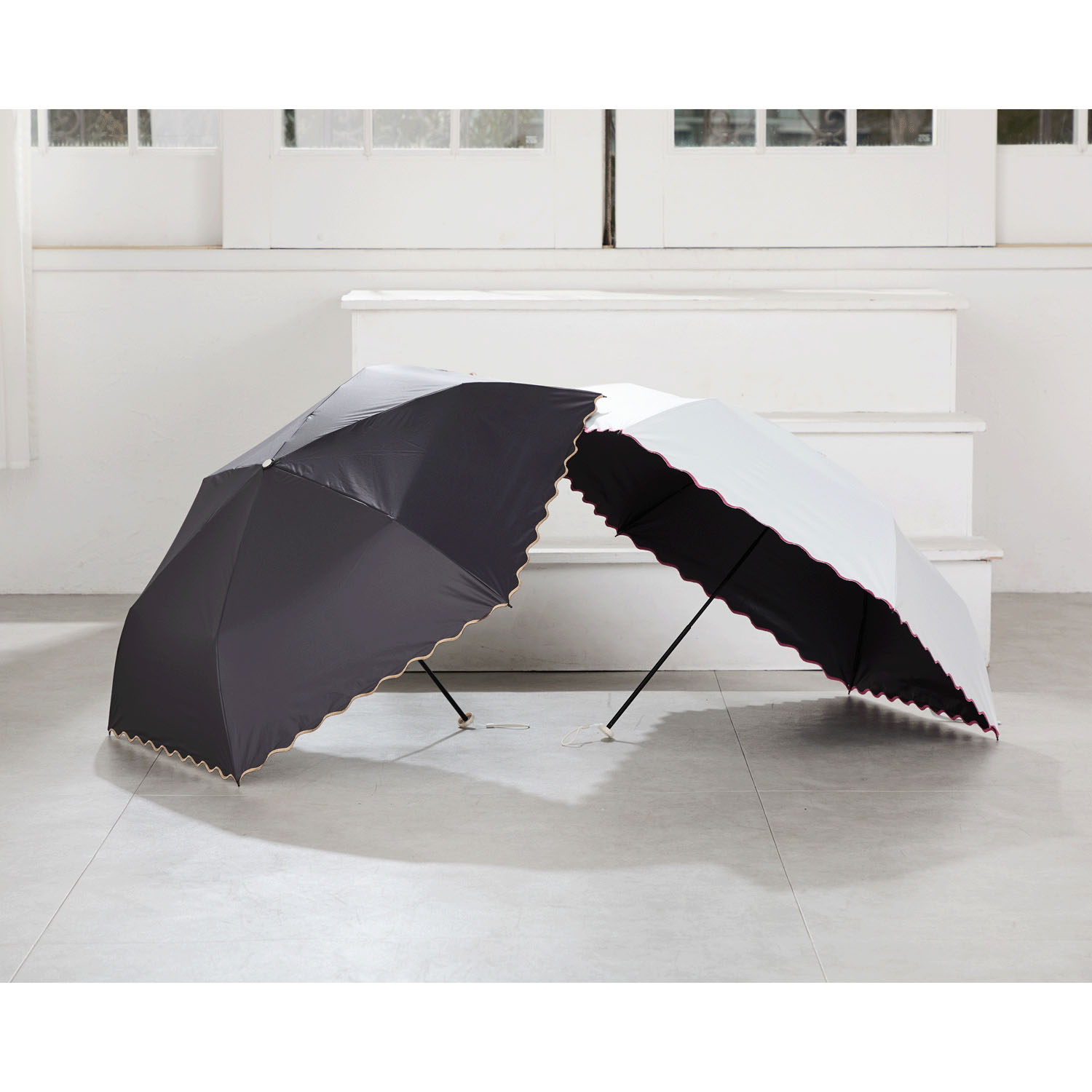 【water front】 ハンディルーフ晴雨兼用カレント折傘 - 画像1