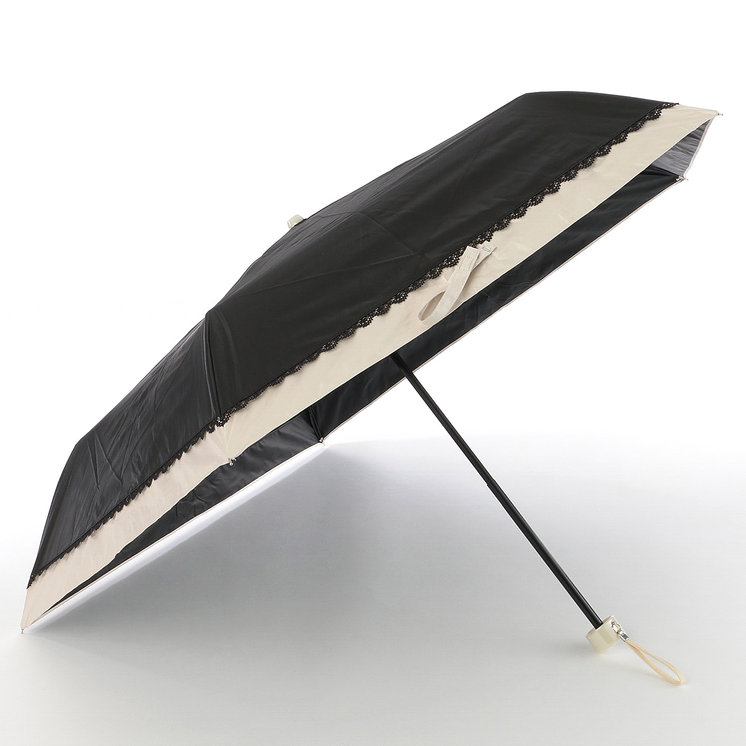 【耐風仕様】 晴雨兼用 切り継ぎレースミニ傘 - 画像1