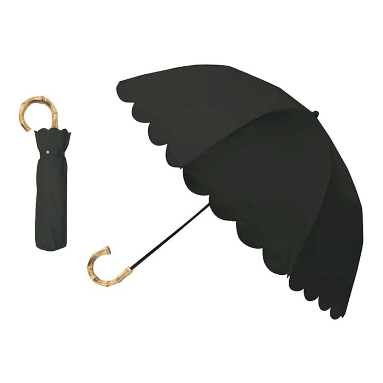 pink trick スカラップ晴雨兼用2段折傘 - 画像2