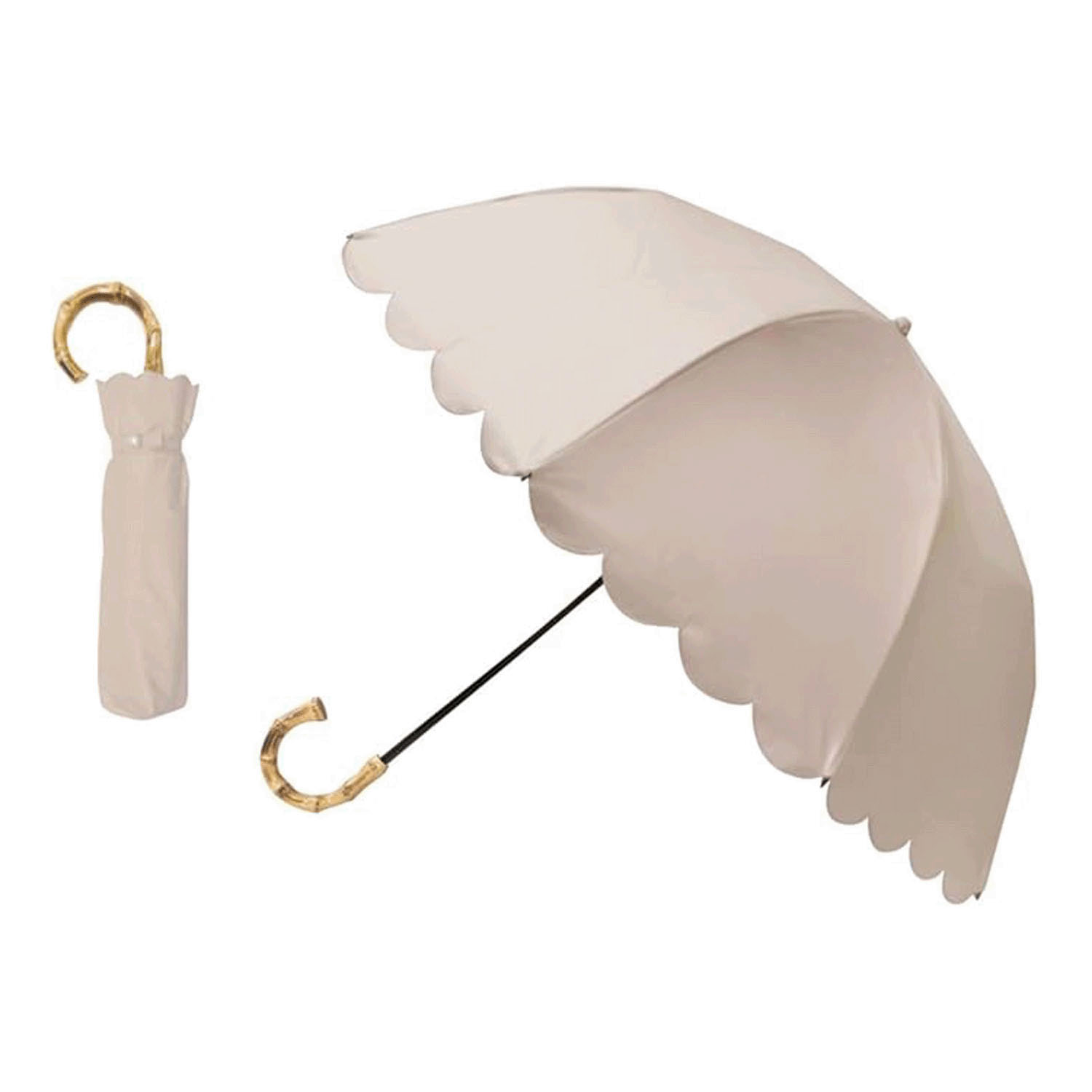 pink trick スカラップ晴雨兼用2段折傘 - 画像4