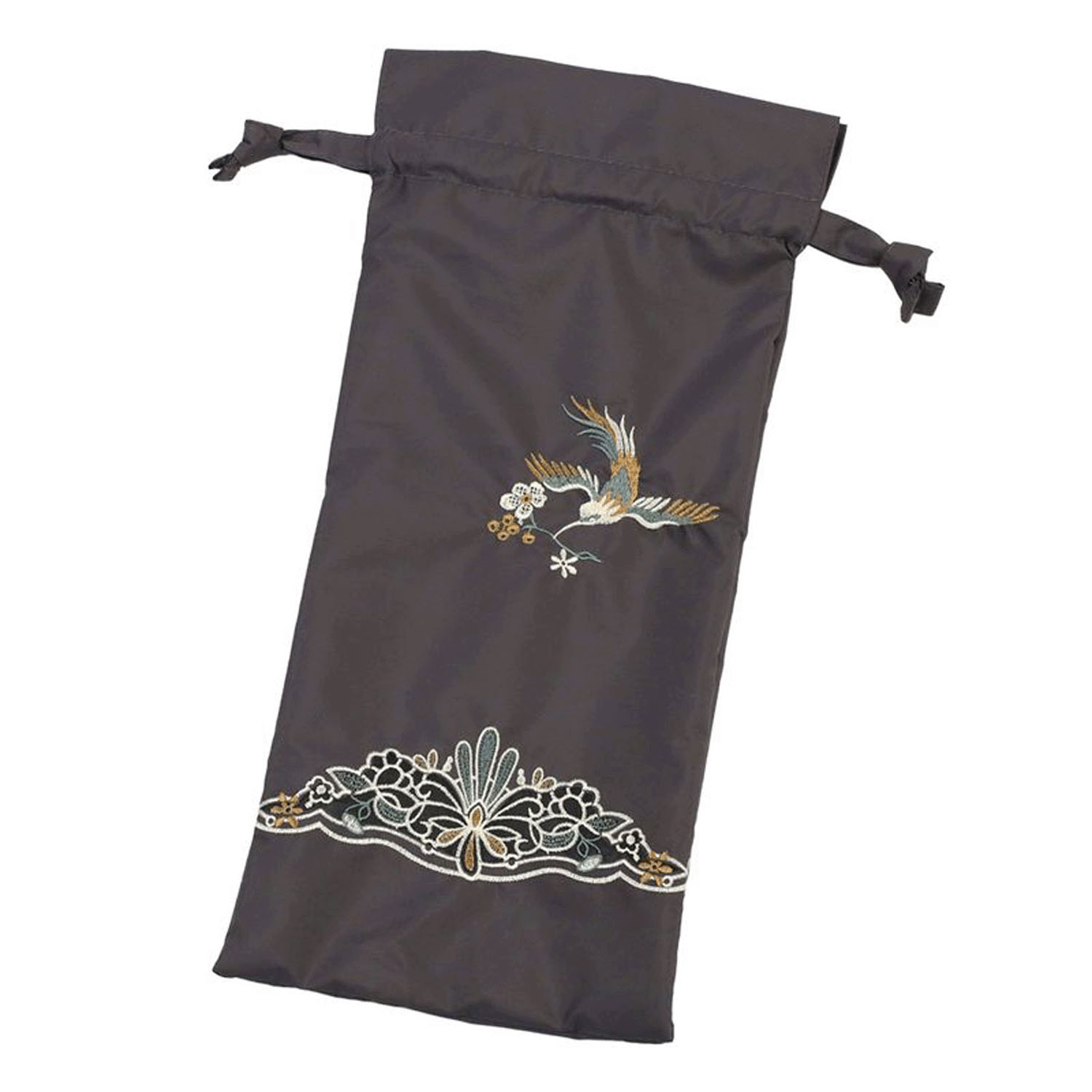 完全遮光 （晴雨兼用）女優日傘 「花鳥オーガンジー刺繍かわず張り」ショート折り畳み - 画像11