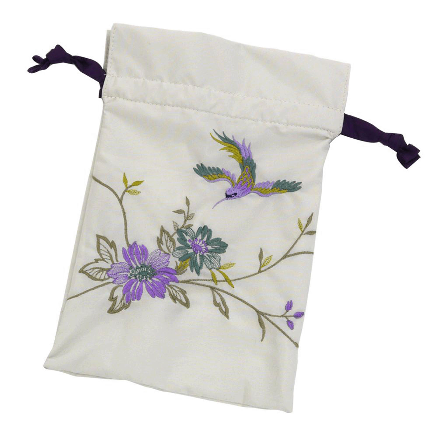 完全遮光 （晴雨兼用）女優日傘 「花鳥刺繍」ミニ折り畳み傘 - 画像6