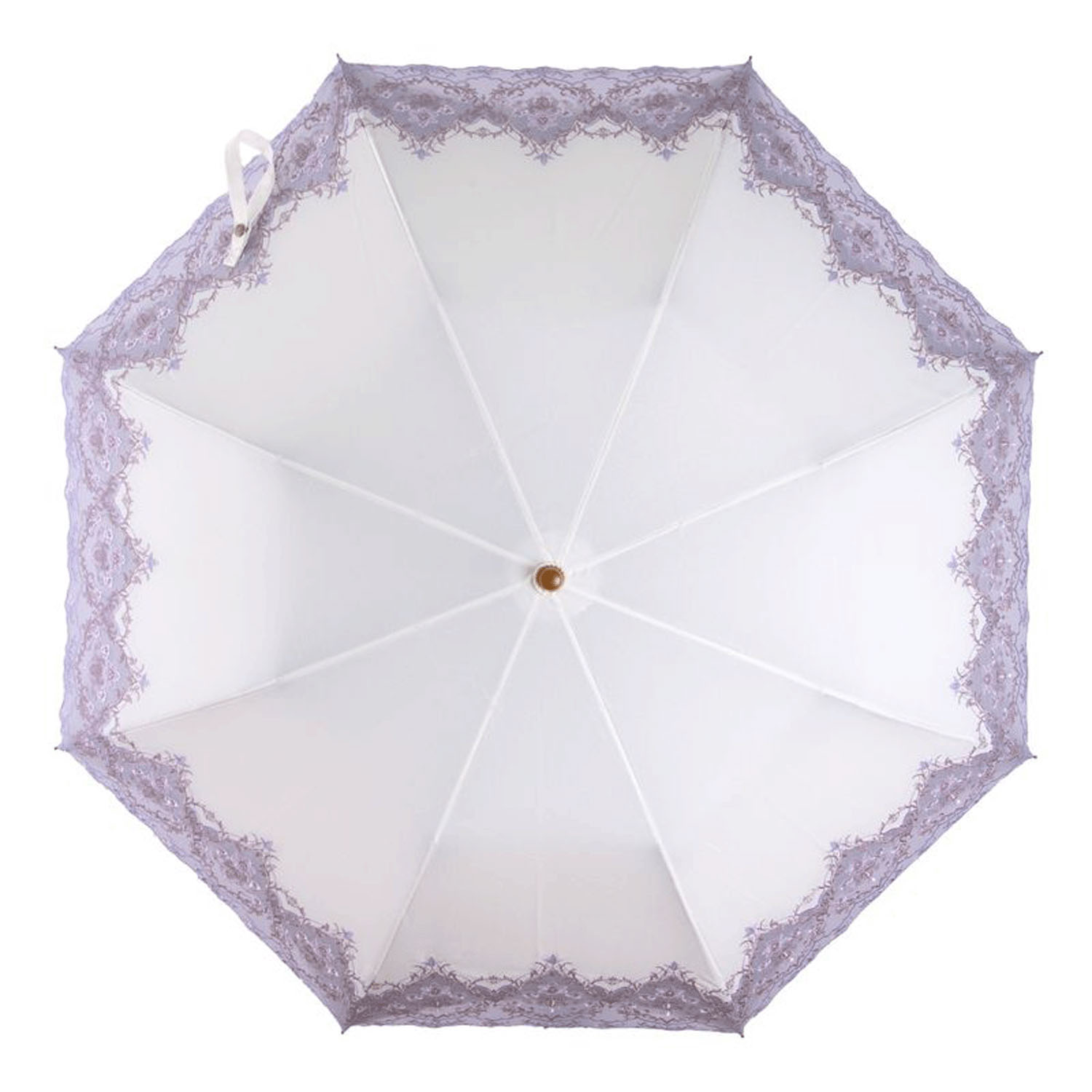完全遮光 （晴雨兼用）女優日傘 「ダマスクオーガンジー刺繍かわず張り」ショート折り畳み - 画像3