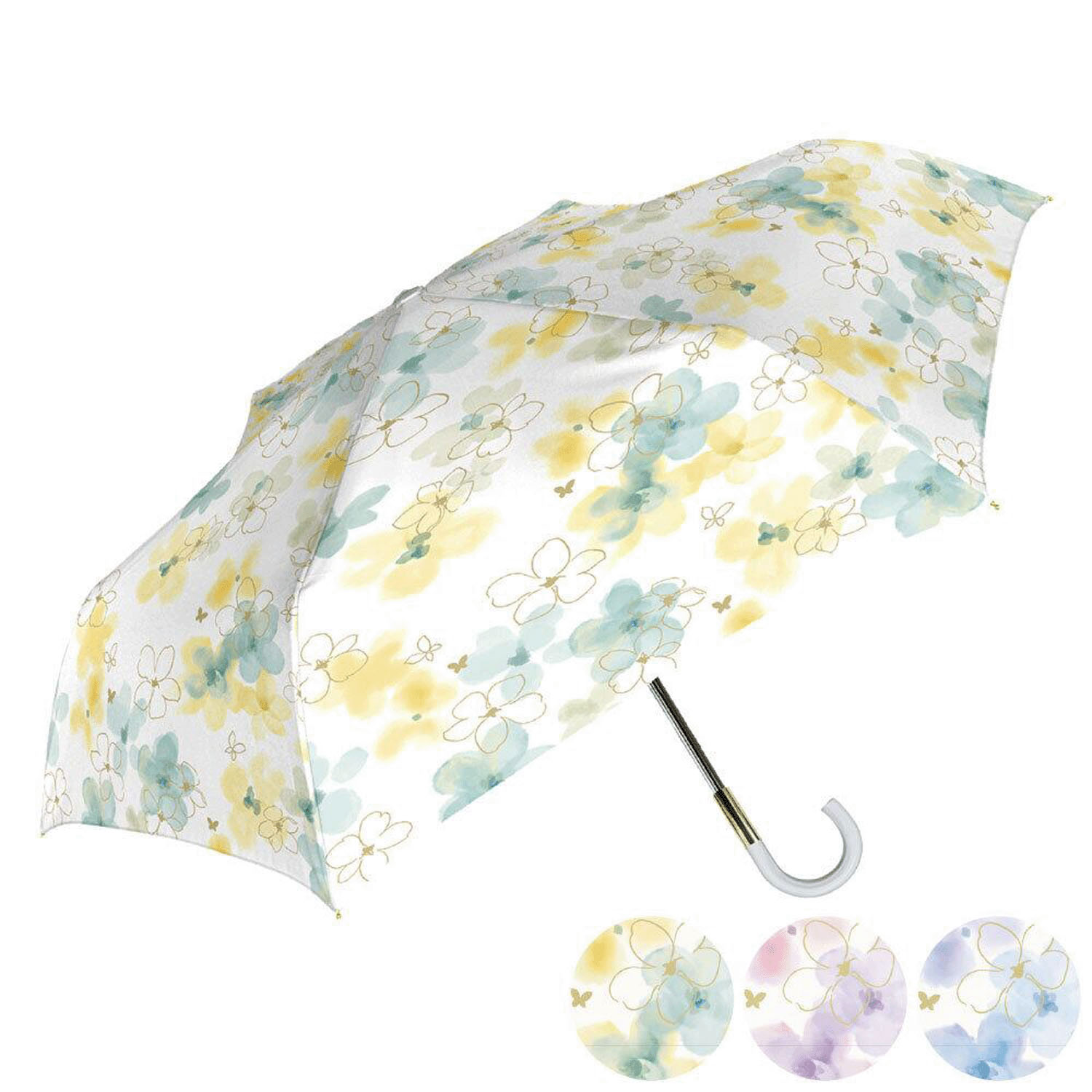 晴雨兼用 フローラル折傘 - 画像1
