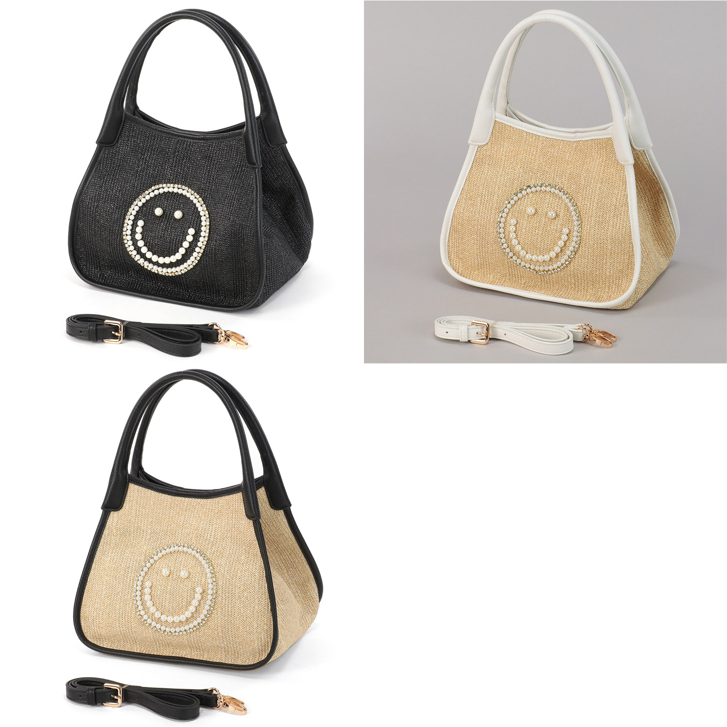 COOCO SMILEY パール刺繍シート2WAYトートバッグ - 画像1