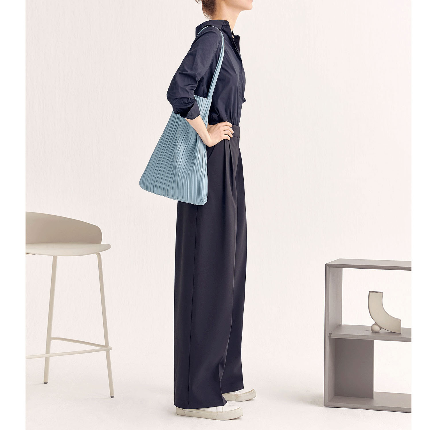 BLUEORB プリーツトートバッグ（ポーチ付き） - 画像4