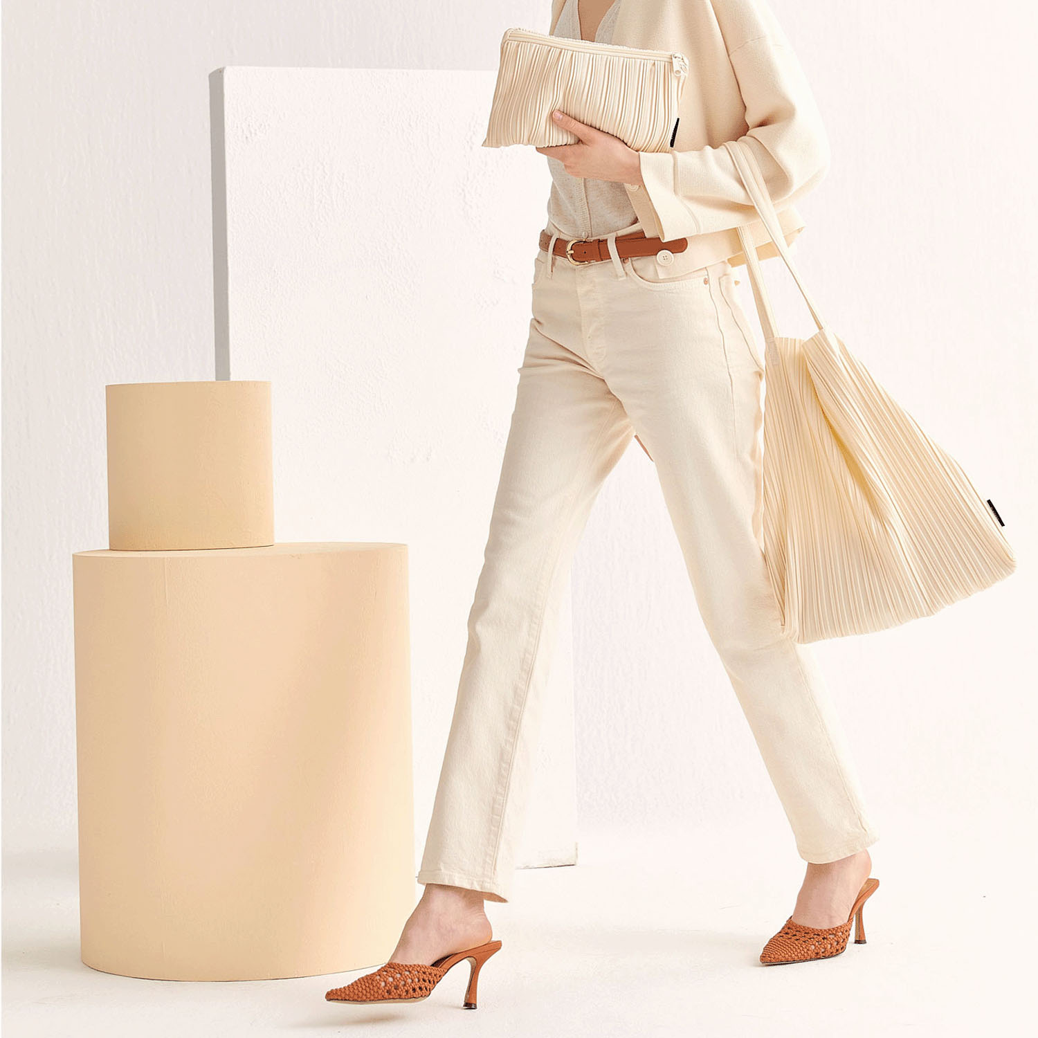 BLUEORB プリーツトートバッグ（ポーチ付き）