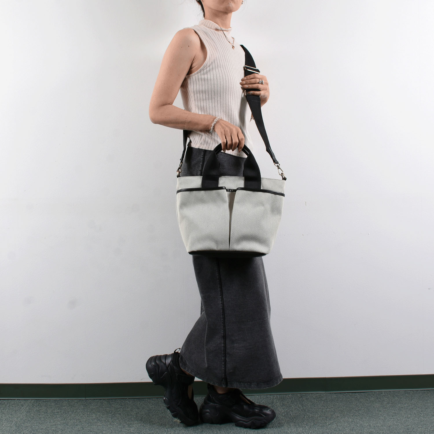 MACARONIC STYLE エルガリーテープハンドルトートバッグM - 画像2