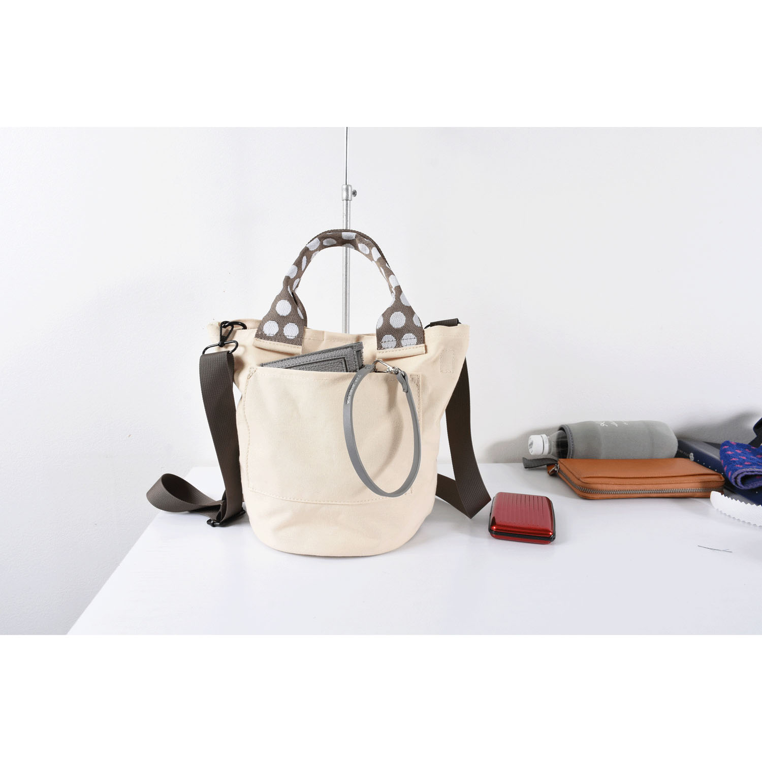MACARONIC STYLE  キャンバスドットハンドル2WAYバッグ - 画像5