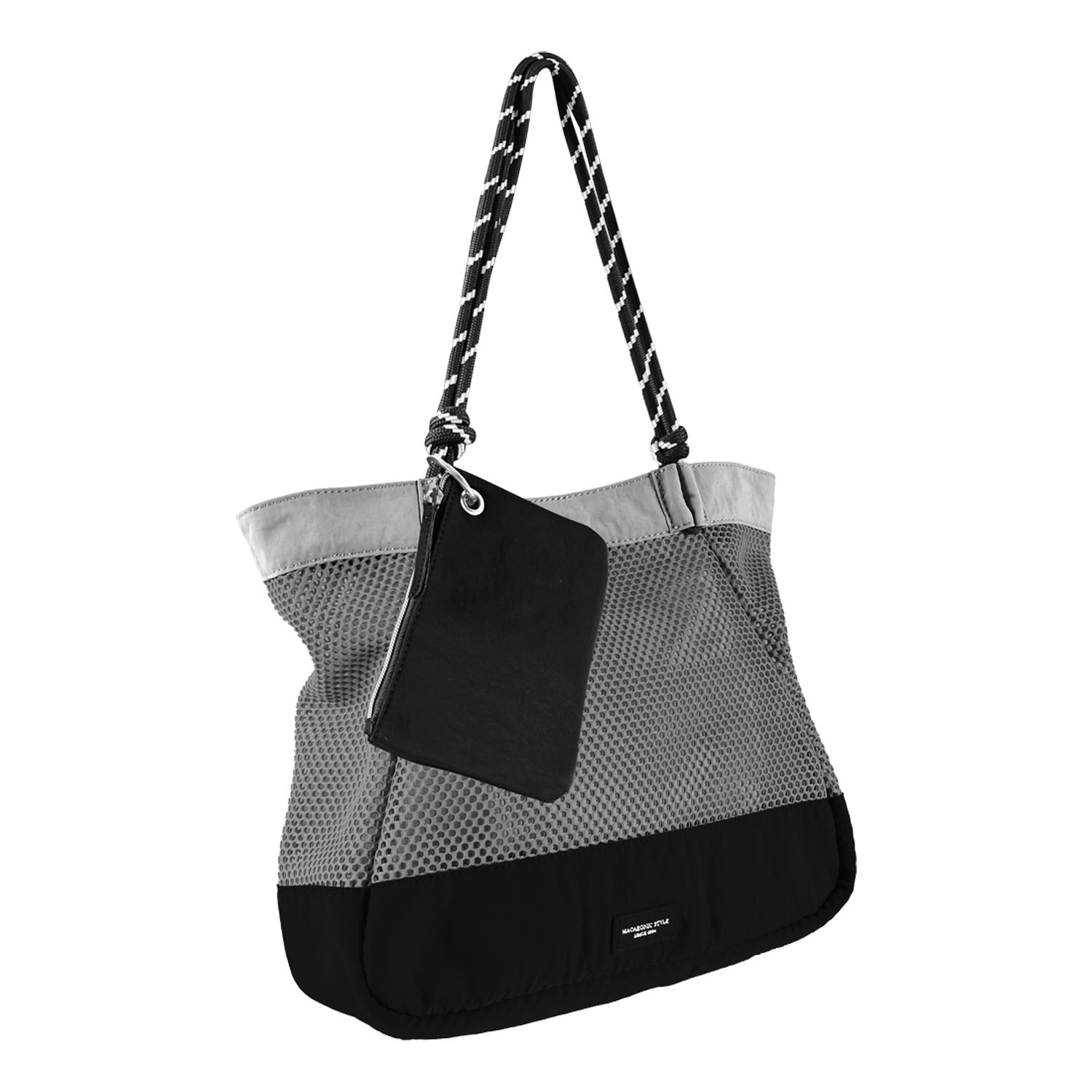 MACARONIC STYLE ポーチ付メッシュロープハンドルトートバッグ - 画像4