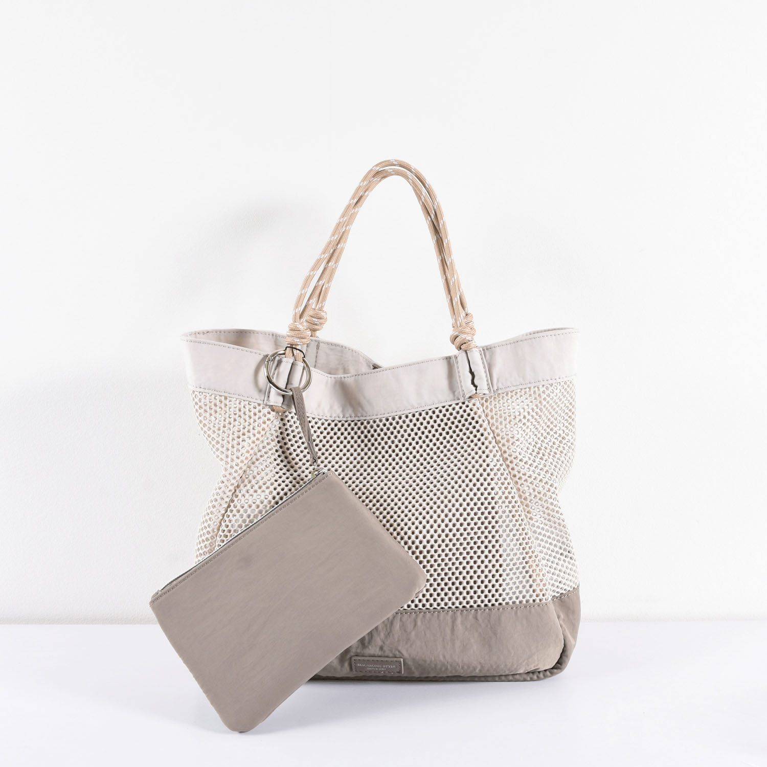 MACARONIC STYLE ポーチ付メッシュロープハンドルトートバッグ - 画像6