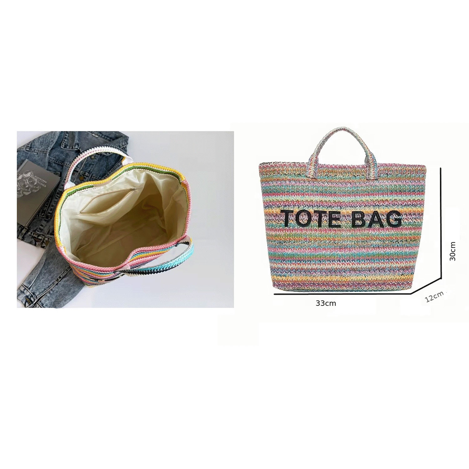 ボーダーライントートバッグ - 画像6