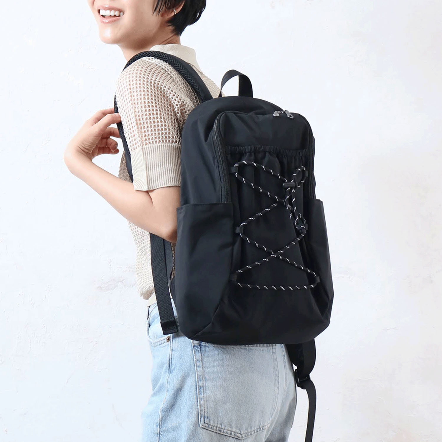 撥水レースアップリュックサック - 画像2