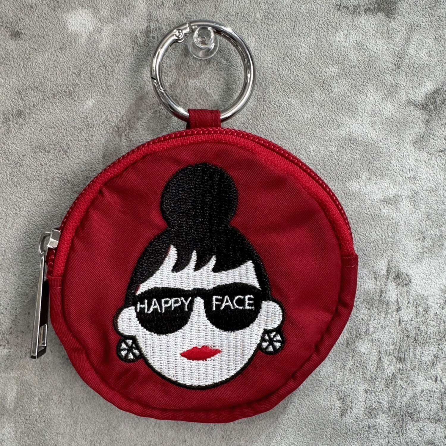HAPPY FACE レディ・エマ 刺繍丸型ポーチ - 画像5