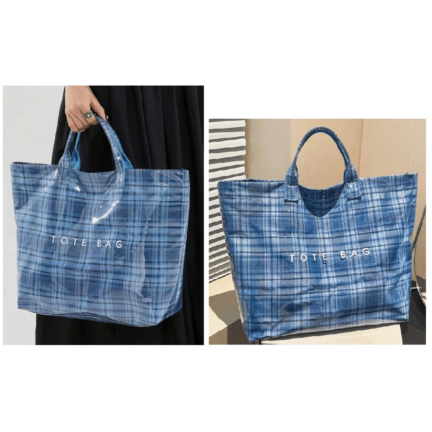 PVCチェックトートバッグ - 画像9