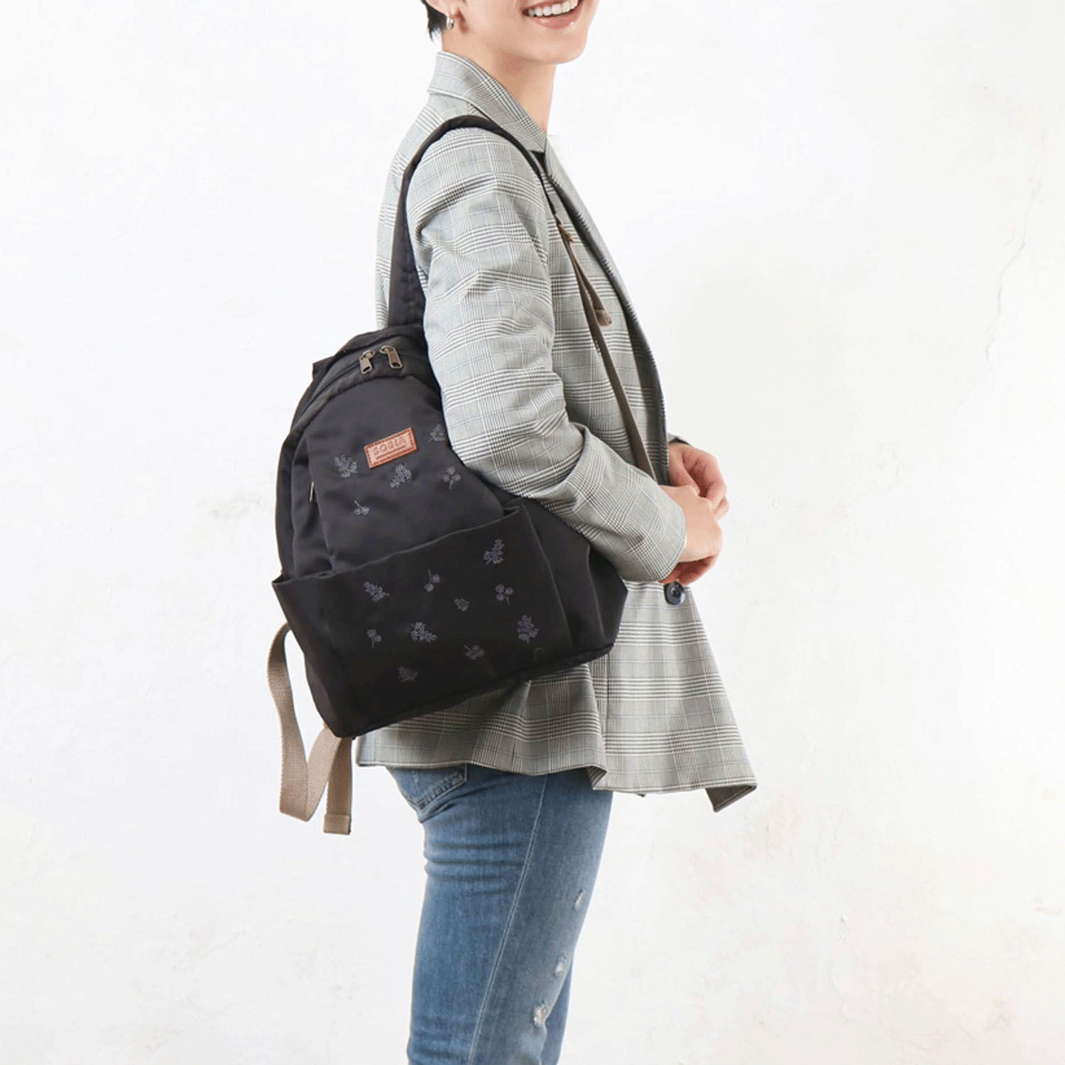 撥水フルール刺繍リュックサック - 画像3