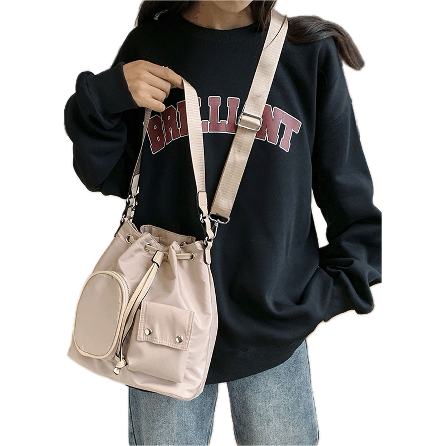 adia ナイロン巾着2WAYバッグ - 画像10