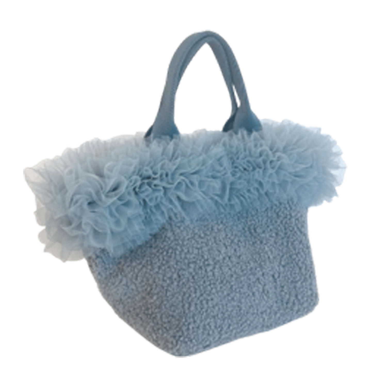 チュール×ボアハンドバッグ - 画像4